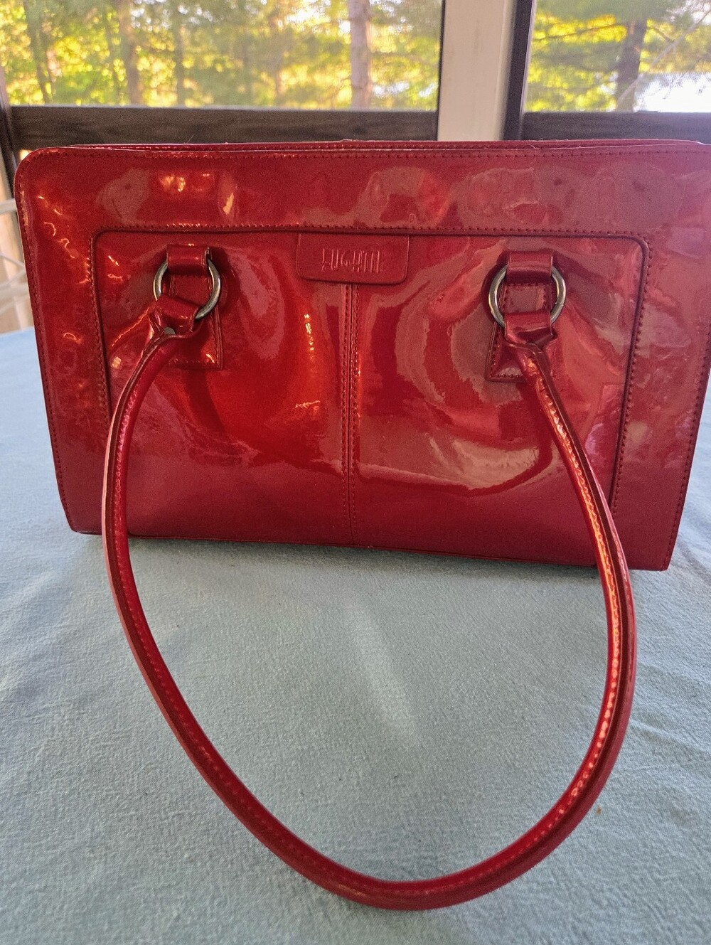 Fugatti Red Patent Leather Shoulder Bag - Picture 10 of 10
